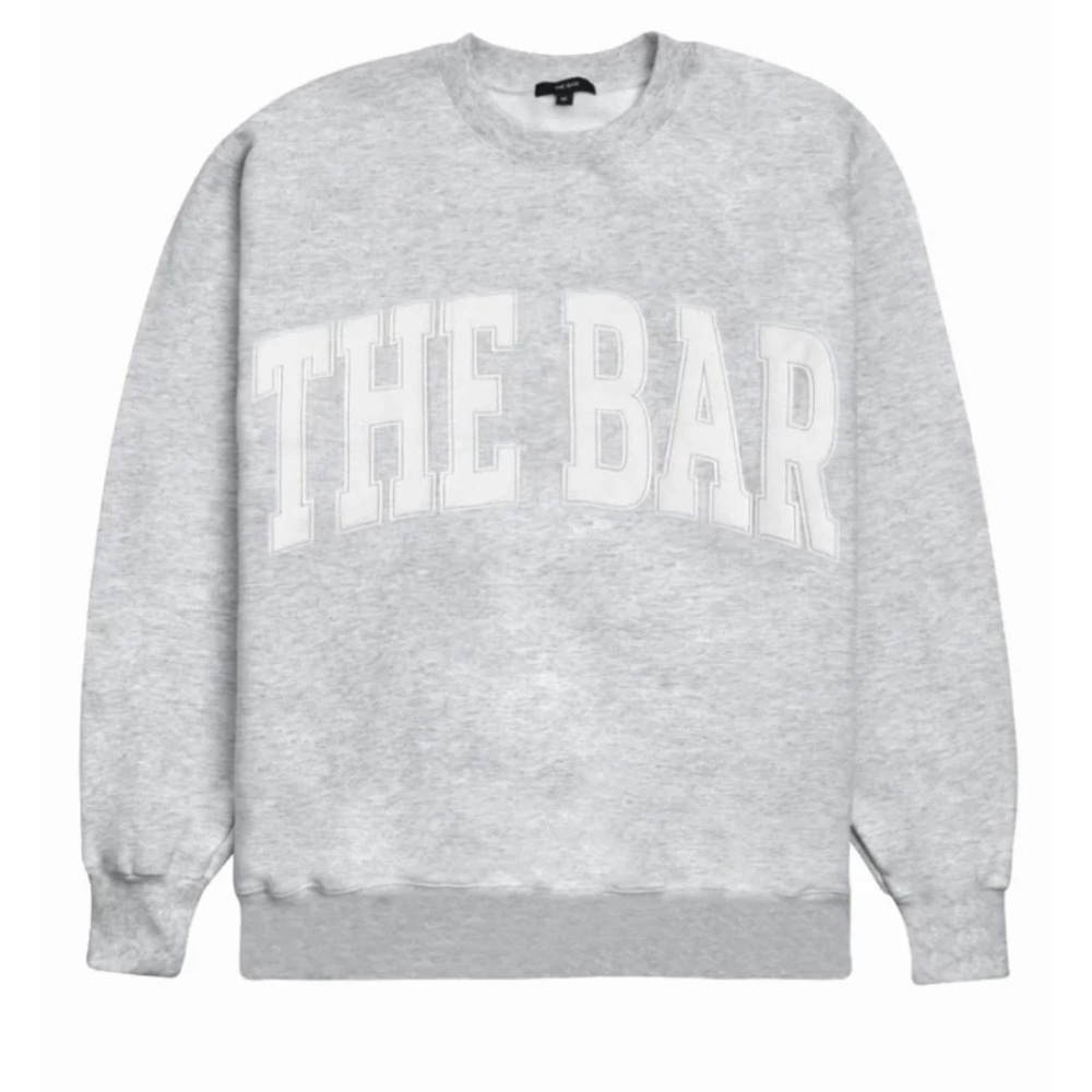 THE BAR VARSITY SWEATSHIRT LT HEATHER GREY